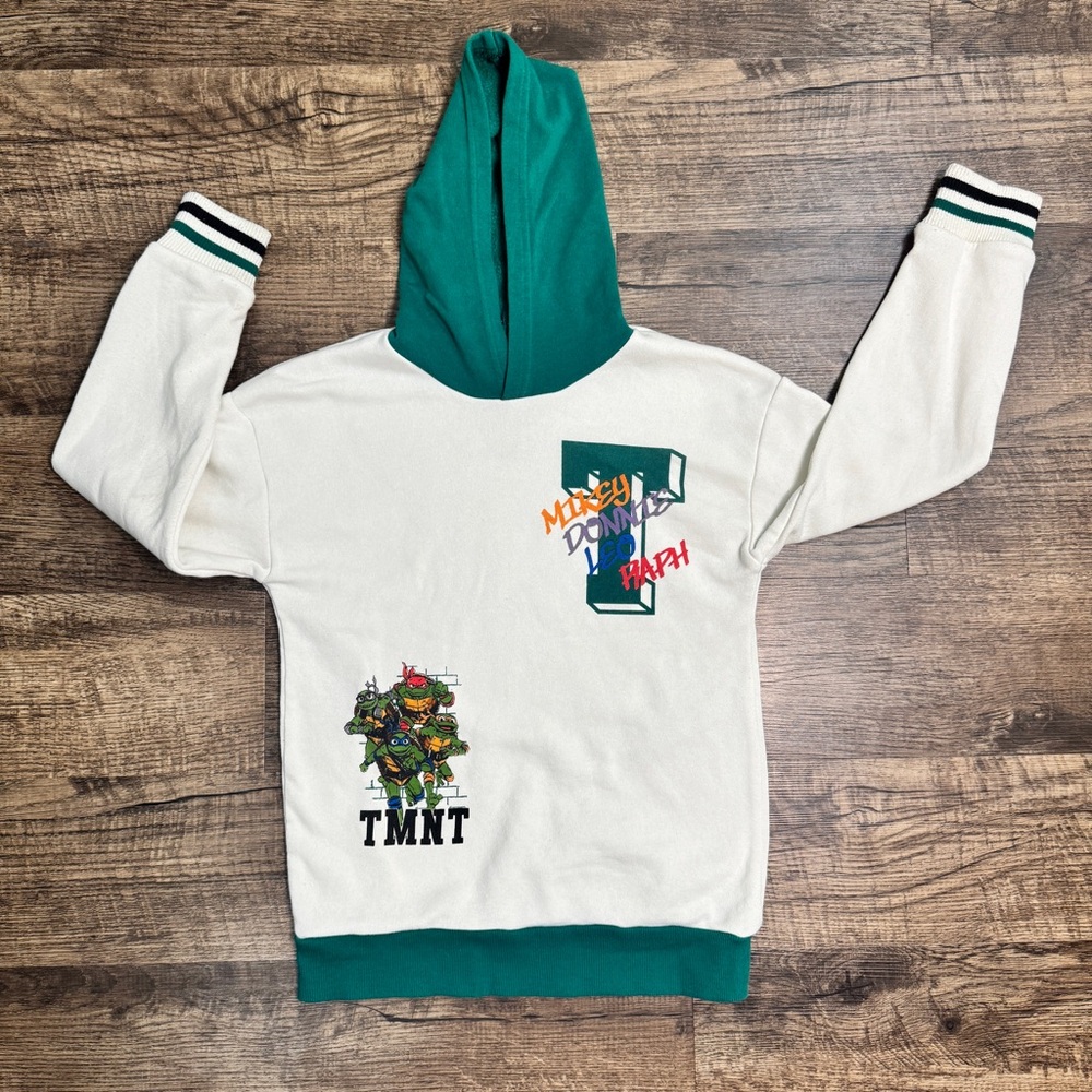 Nickelodeon White and Green TMNT Kids Hoodie